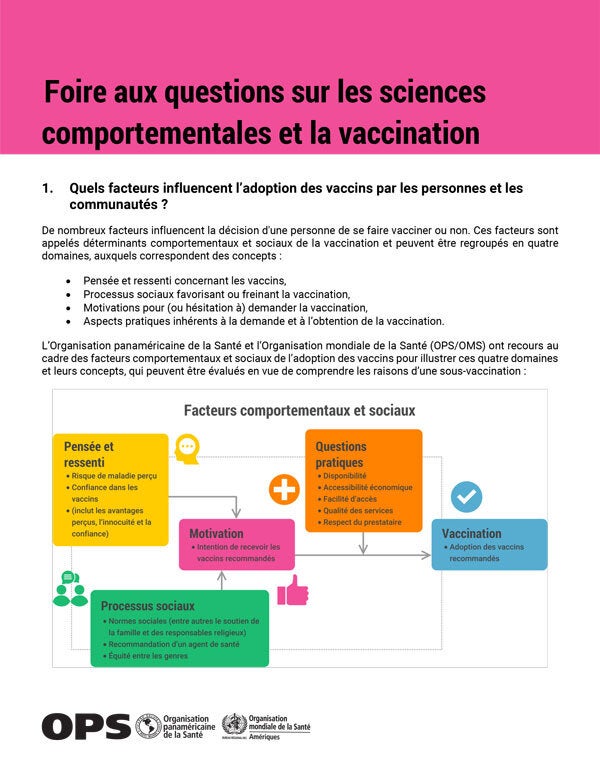 Foire aux questions sur les sciences comportementales et la vaccination