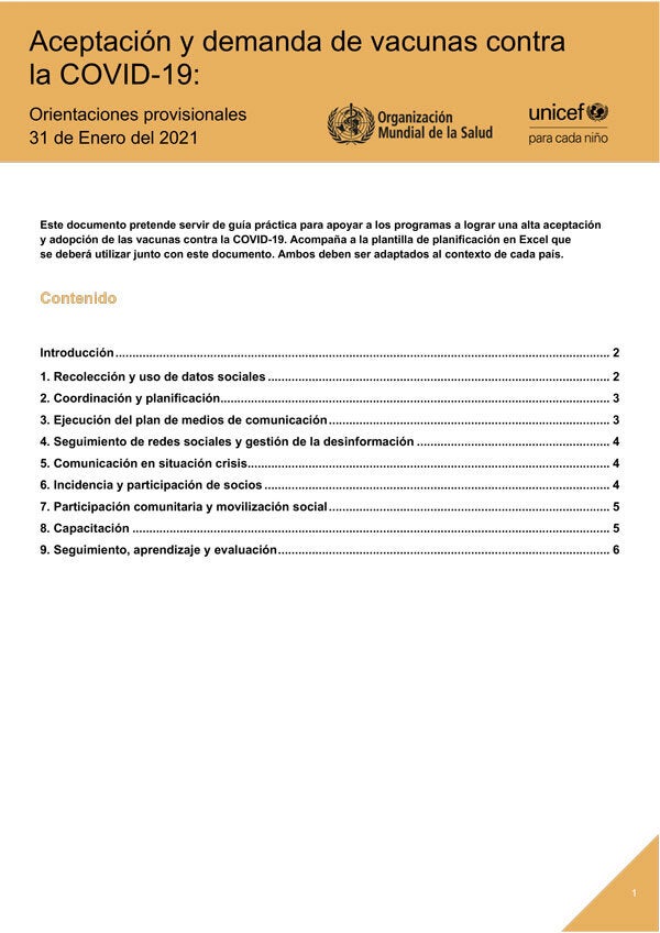 Aceptacion y demanda de vacunas contra la COVID-19