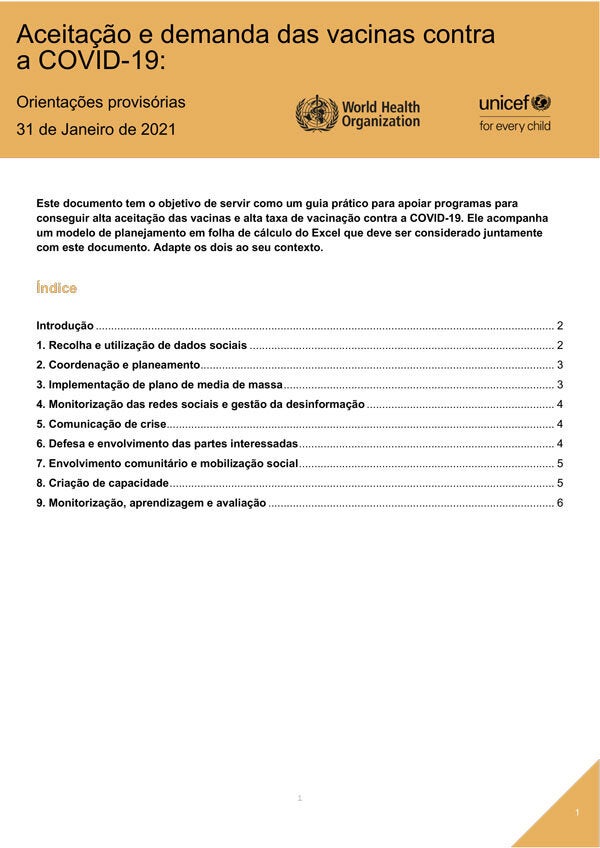 Aceitação e demanda das vacinas contra a COVID-19