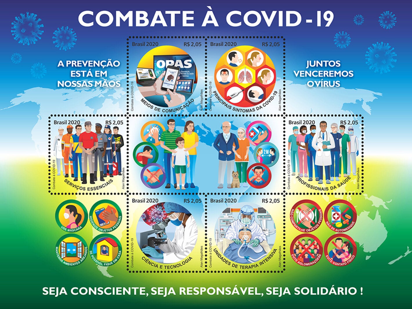 Brazilian Post launches stamps dedicated to COVID 19 in