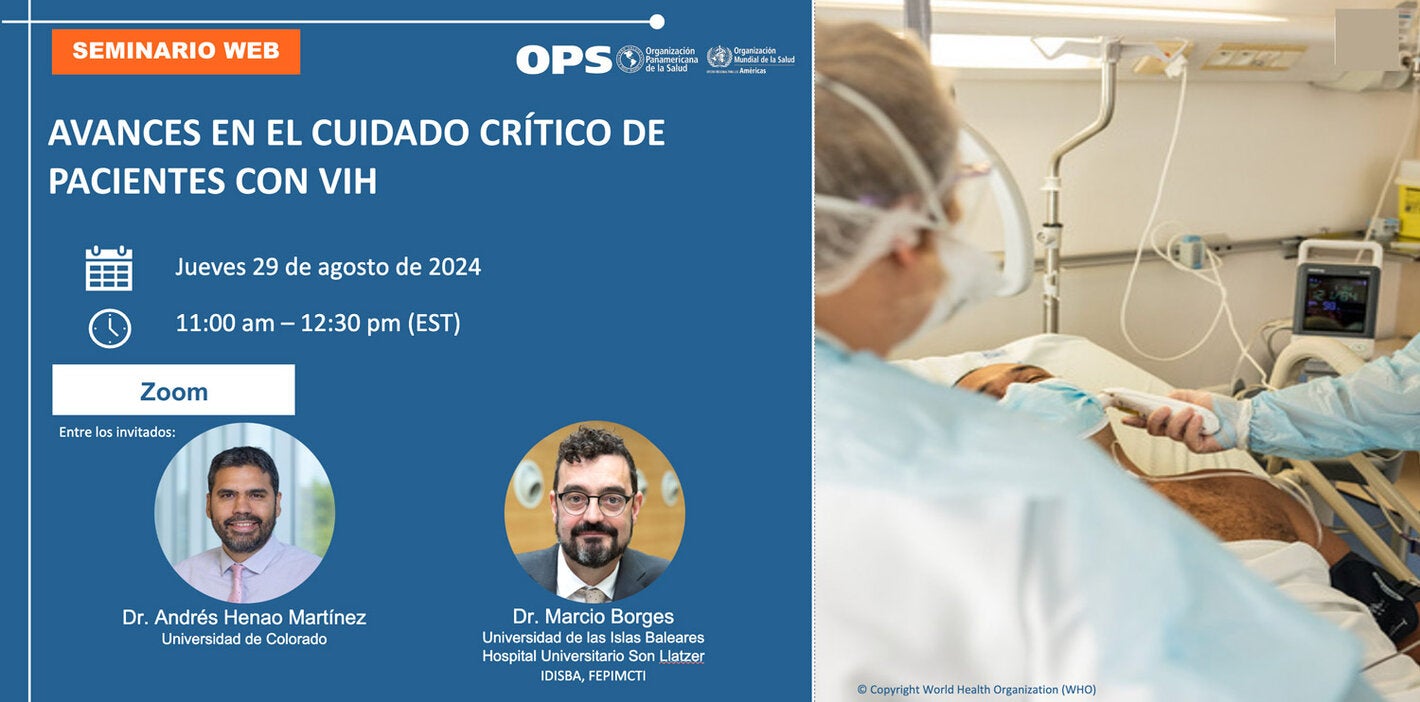 Header del webinario Optimizando el cuidado para las personas gravemente enfermas de VIH 