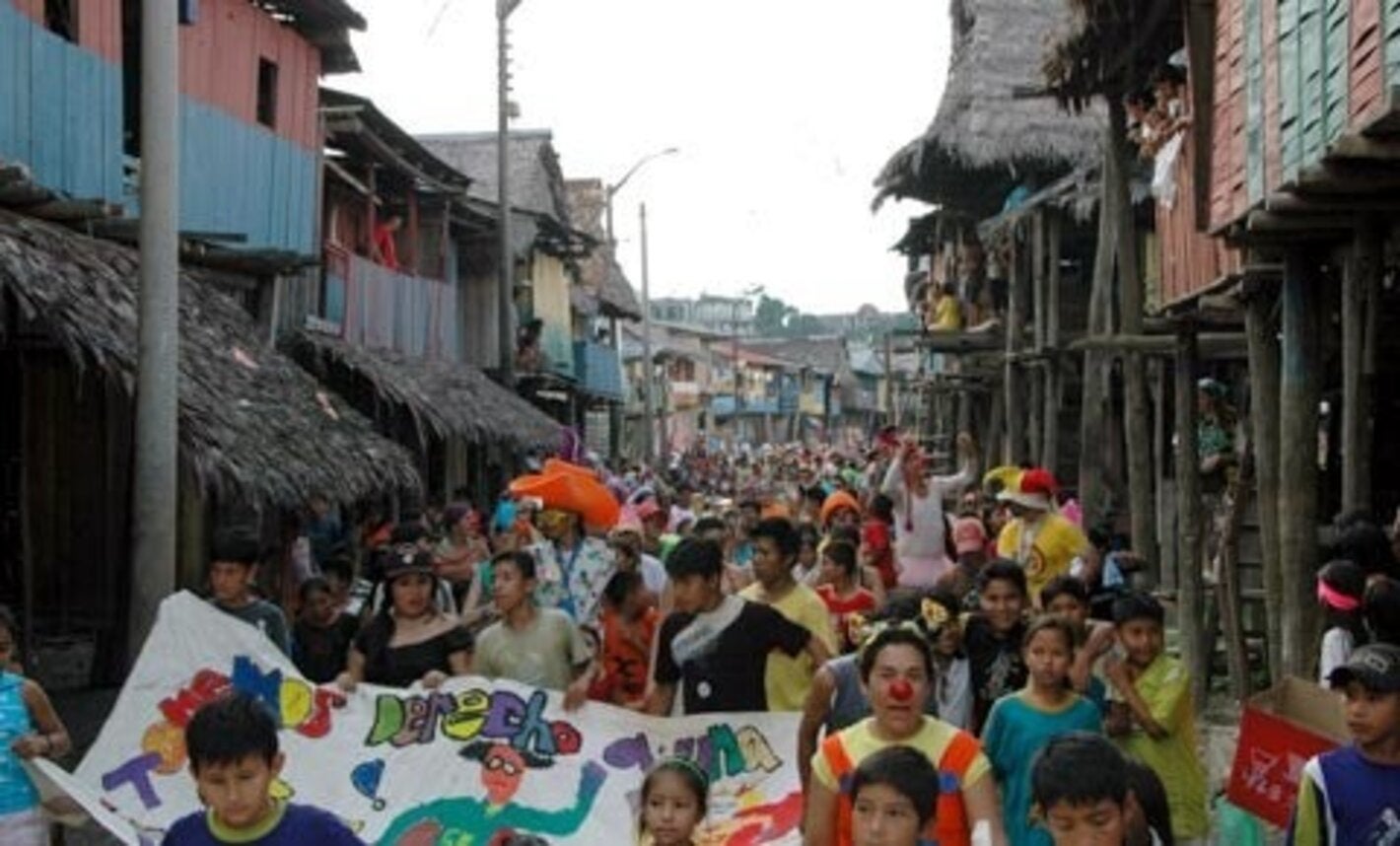 A parade in Belén, Peru