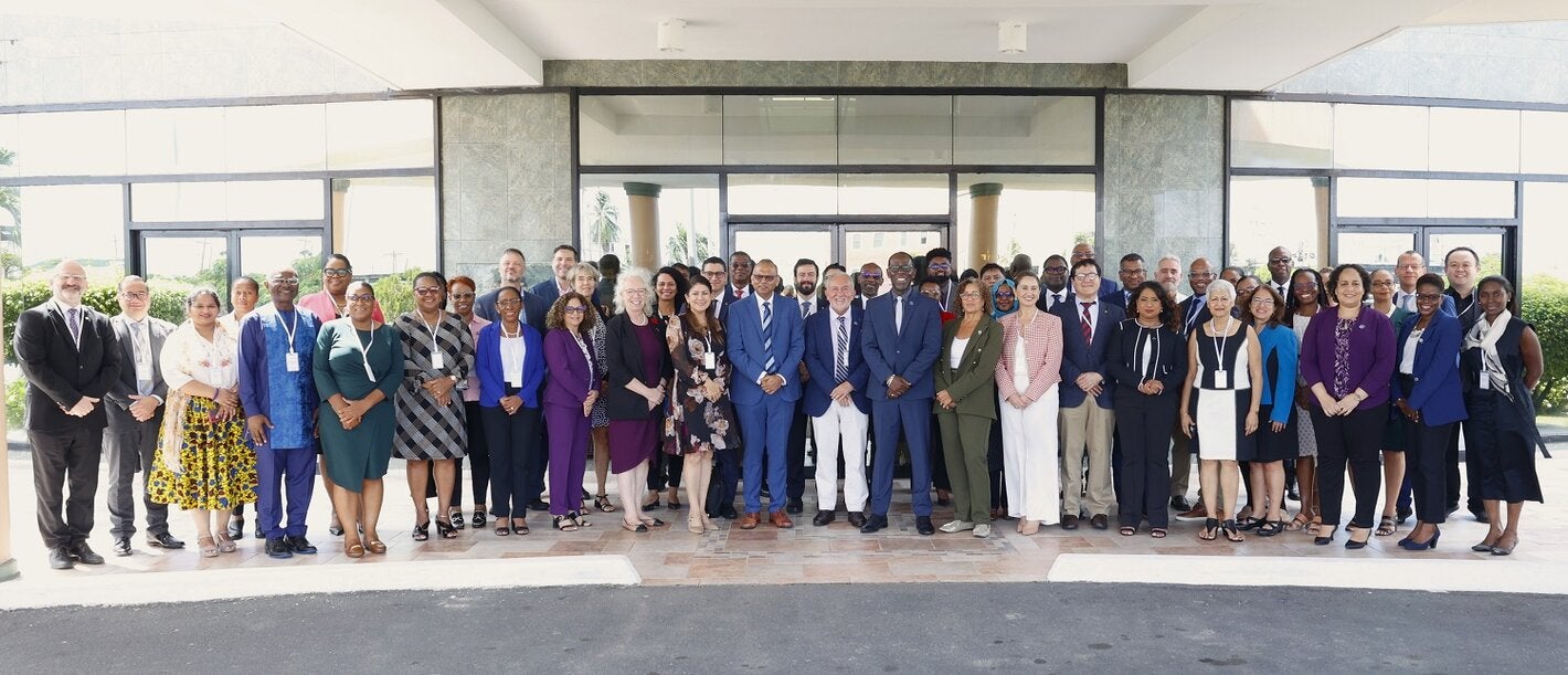 "Group photo of multisectoral stakeholders at a consultation hosted at the CARICOM Secretariat for the development of a new Caribean Subregional Cooperation Strategy"