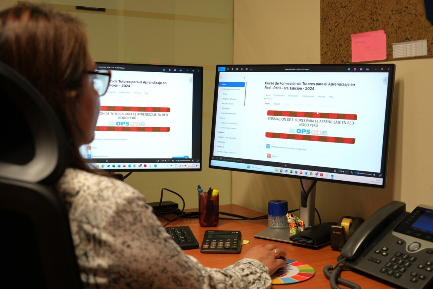 mujer frente a pantalla de computadora 