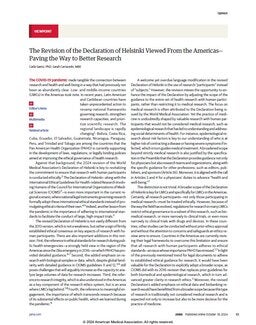 The Revision of the Declaration of Helsinki Viewed From the Americas—Paving the Way to Better Research