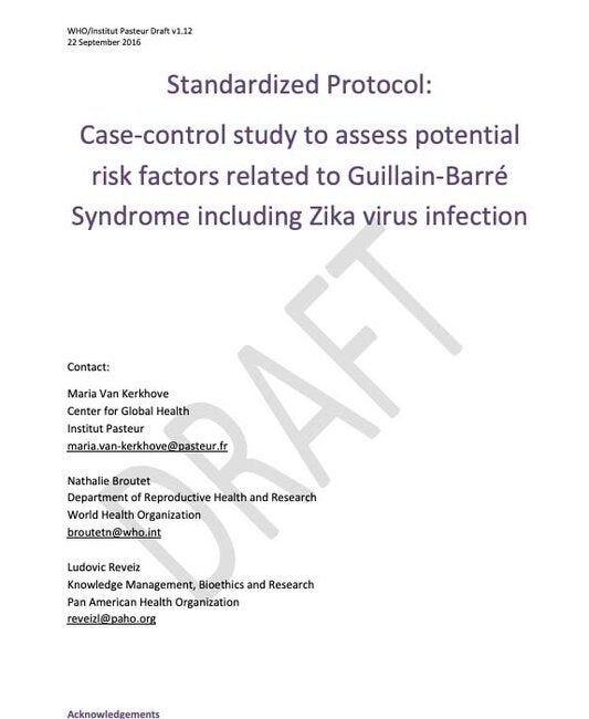 Case Control Study To Assess Potential Risk Factors Related To Guillain Barre Syndrome Including Zika Virus Infection 16 Paho Who Pan American Health Organization