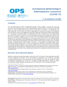 Actualizacion Epidemiologica Enfermedad Por Coronavirus Covid 19 11 De Diciembre De Ops Oms Organizacion Panamericana De La Salud