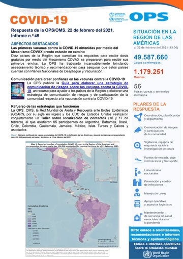 COVID-19 - Respuesta De La OPS/OMS Reporte 45 (22 De Febrero De 2020 ...