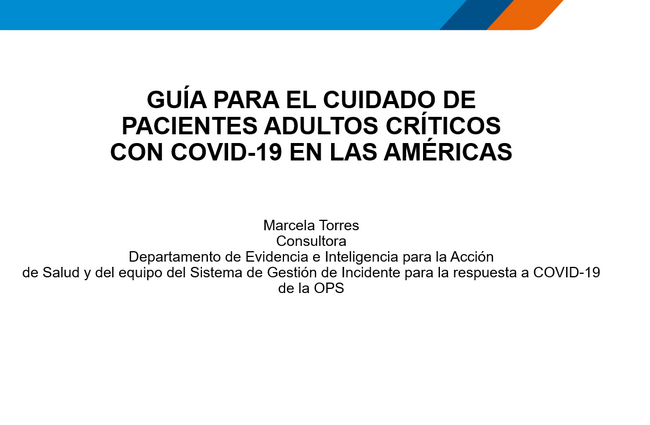 Guía Para El Cuidado De Pacientes Adultos Críticos Con COVID-19 - OPS ...