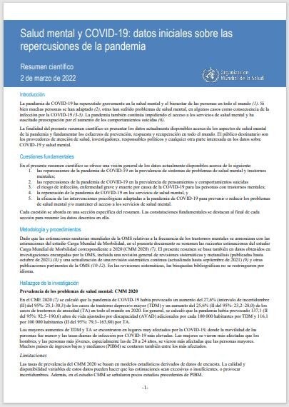 Salud Mental Y COVID-19: Datos Iniciales Sobre Las Repercusiones De La ...