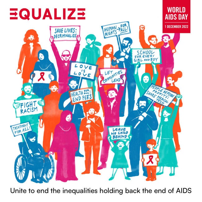 Collection of postcards for social media: Equalize (World AIDS Day 2022 ...