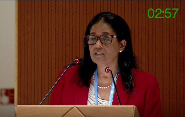 Representative from the delegation of Guyana, Shanti Singh