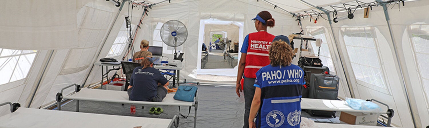 Walking through Samaritan's Purse field hospital in St. Vincent and the Grenadines