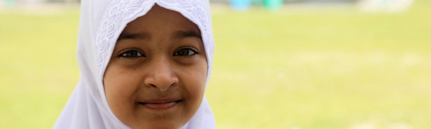 Close up of little girl with a hijab