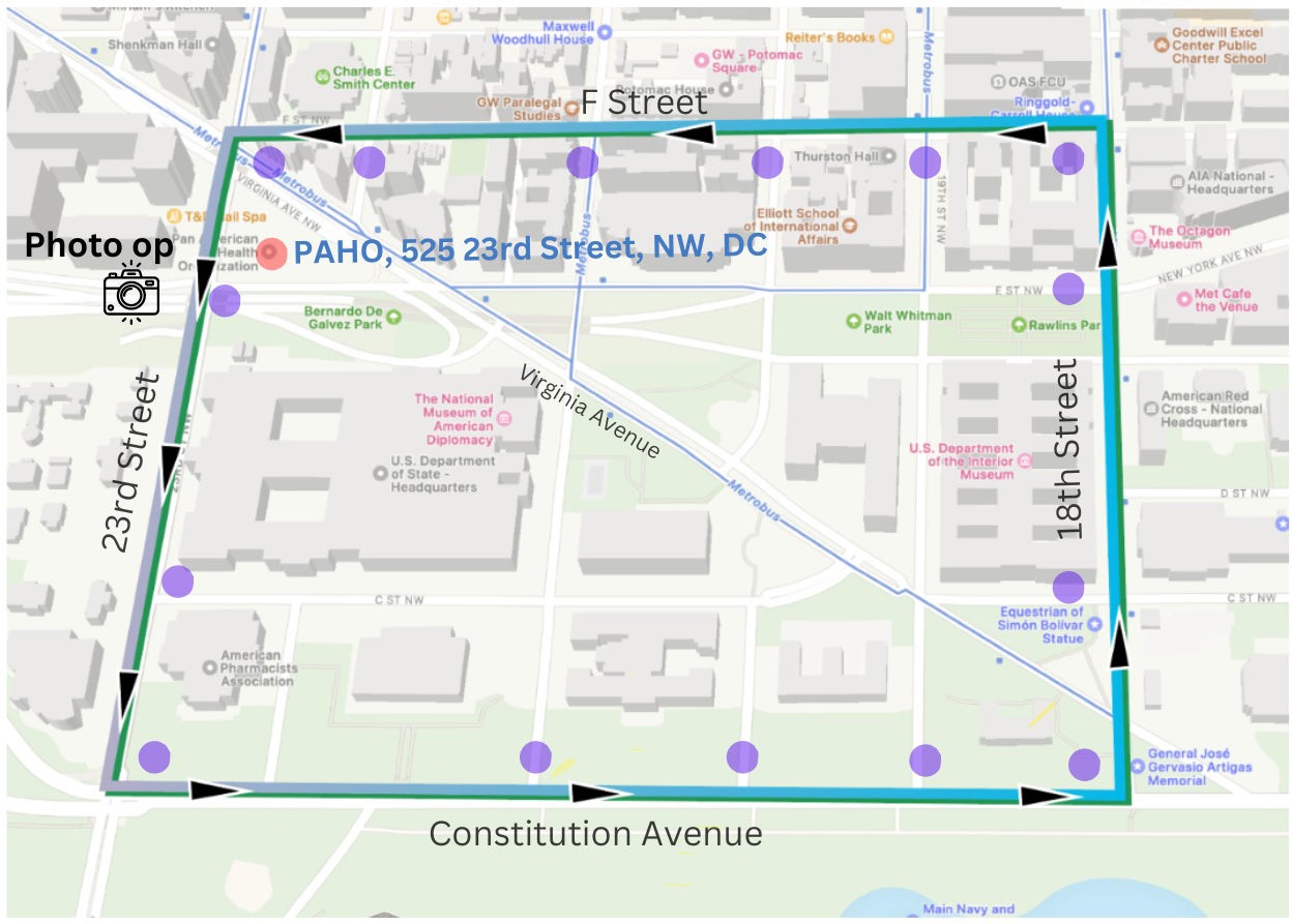 Map of the Walk for Health 2024 route